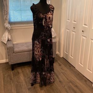 NWT Black and Floral Print Lapis Dress, XL